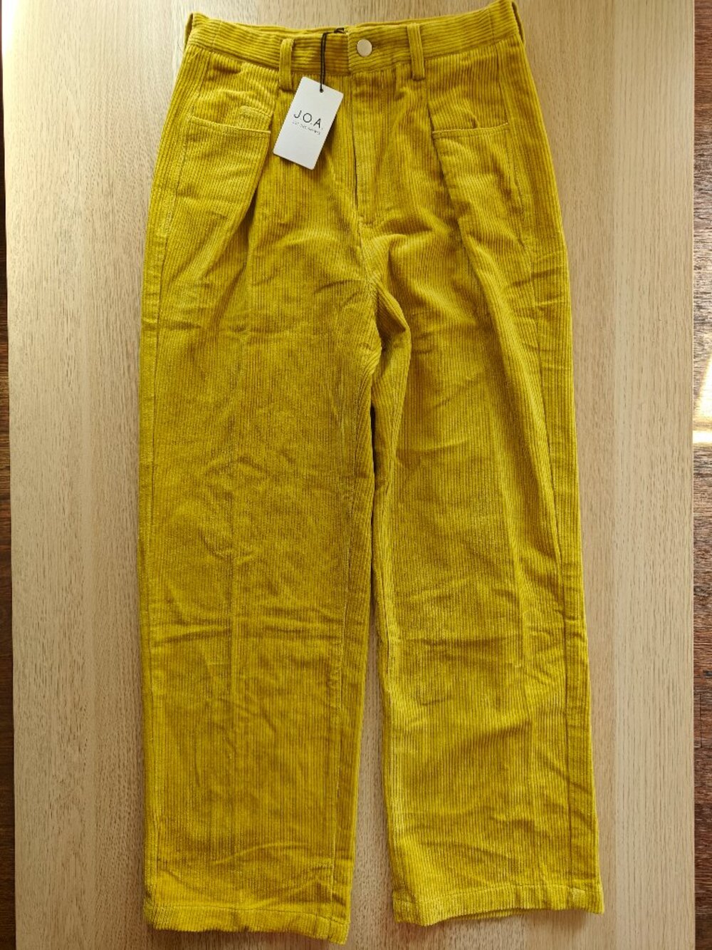 J.O.A. (JUST ONE ANSWER) CORDUROY PLEATED WIDE-LEG PANTS (SIZE MEDIUM)